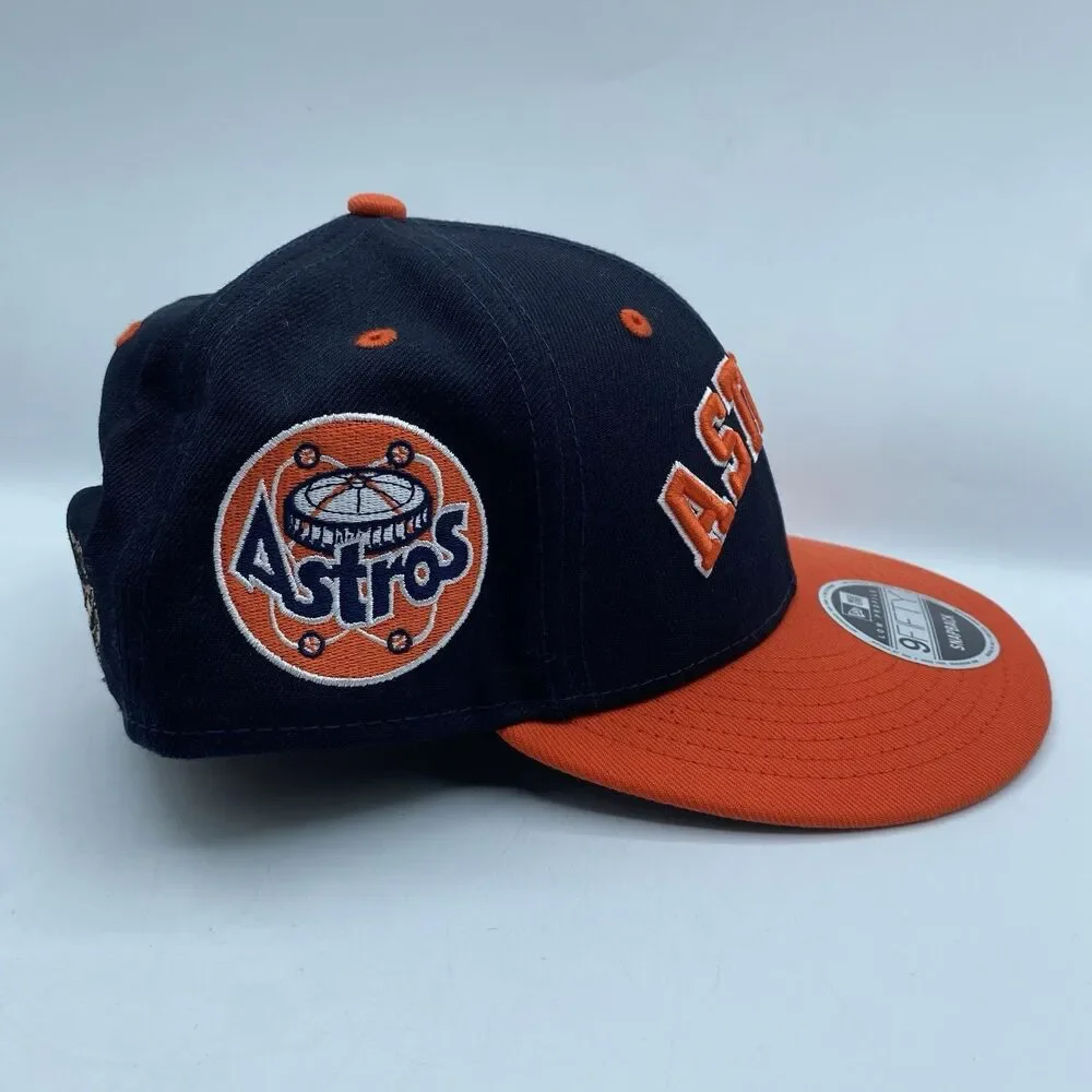 Houston Astros New Era X Felt 9Fifty Snapback Blue Orange OSFA Logo MLB NWOT